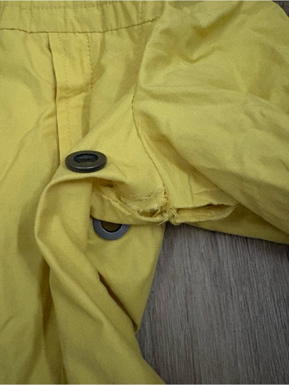 Eileen Fisher Long Anorak Windbreaker Jacket Women’s Petite S Yellow Zip Up Prep - Picture 5 of 14